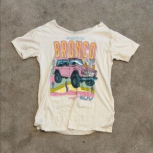 Ford Cream and Pink Short Sleeve Tees Casual Style